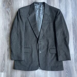 Vintage Gianfranco Ruffini Italy Plaid Cashmere Wool Sport Coat Blazer Mens 38R